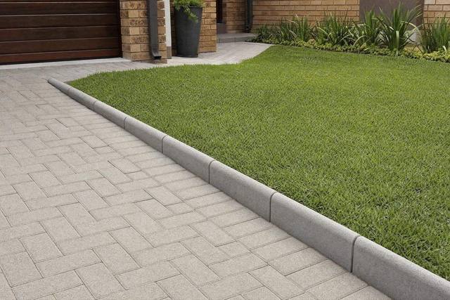 Garden kerbs in Natural grey
