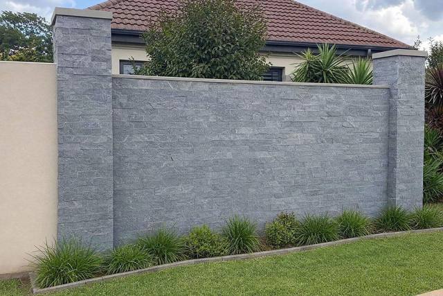 Quartzite cladding in Autumn grey