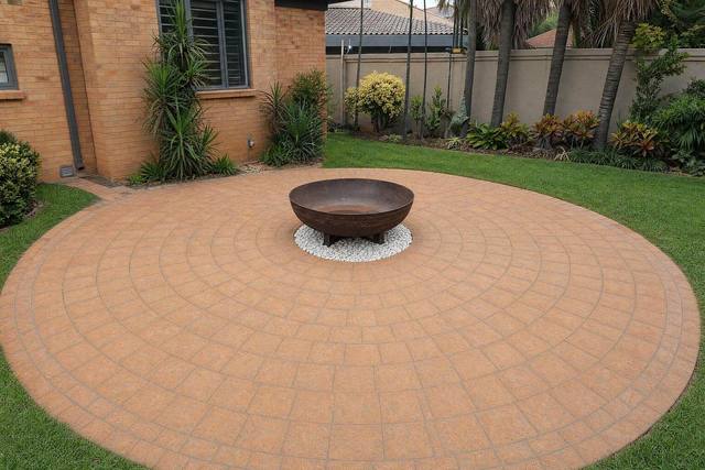 Circular pattern in paving circles, Desert sand