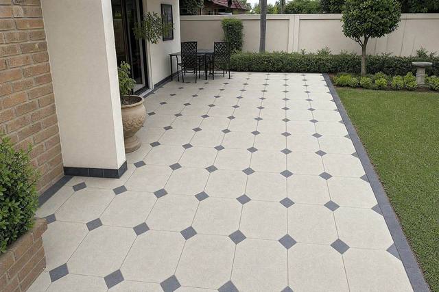 Octagon flagstones in Cement