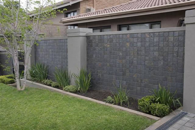 Stone mosaics in African blue