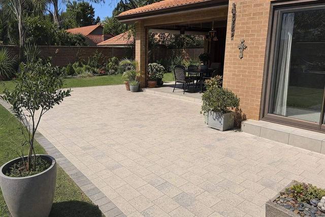 Modular designer pavers in Stone white