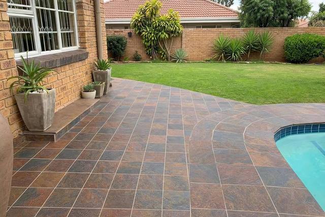 Slate tiles in African blue