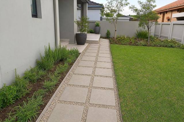 Square stepping stones in Cement