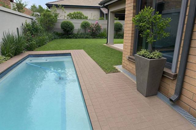 Strip pavers in Chocolate