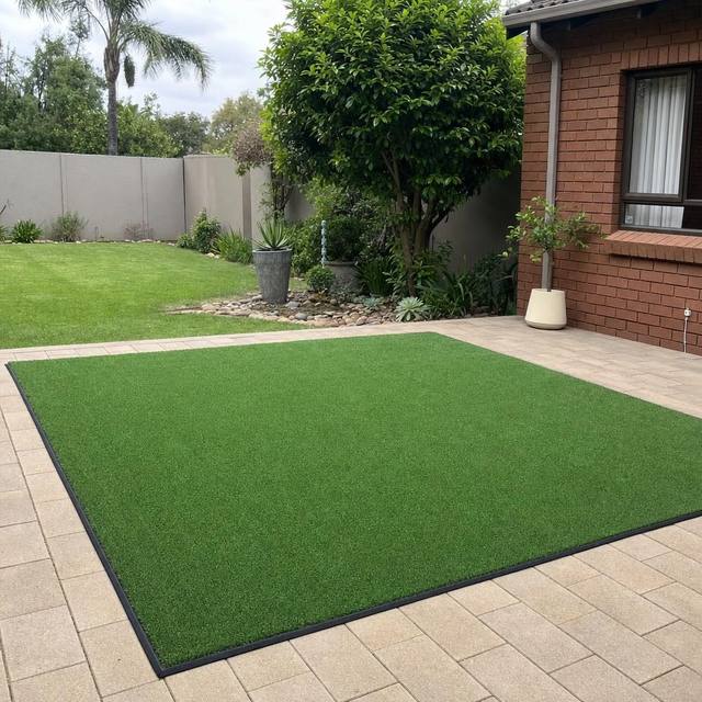 Grass rug on a patio