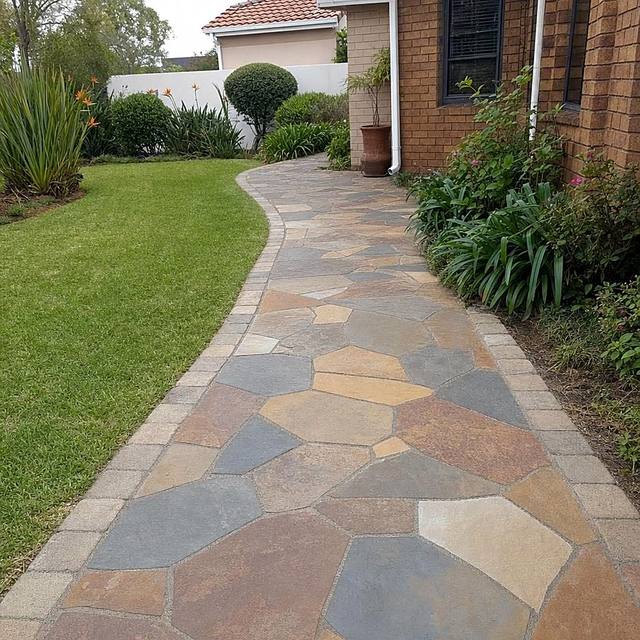 Rustic slate path